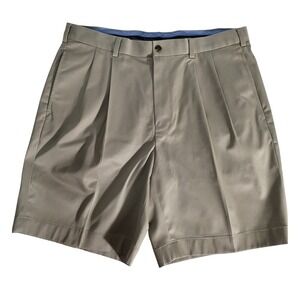 Brook's Brothers Mens Pleated Khaki Shorts Casual‎ Summer Chino Golf Walking
